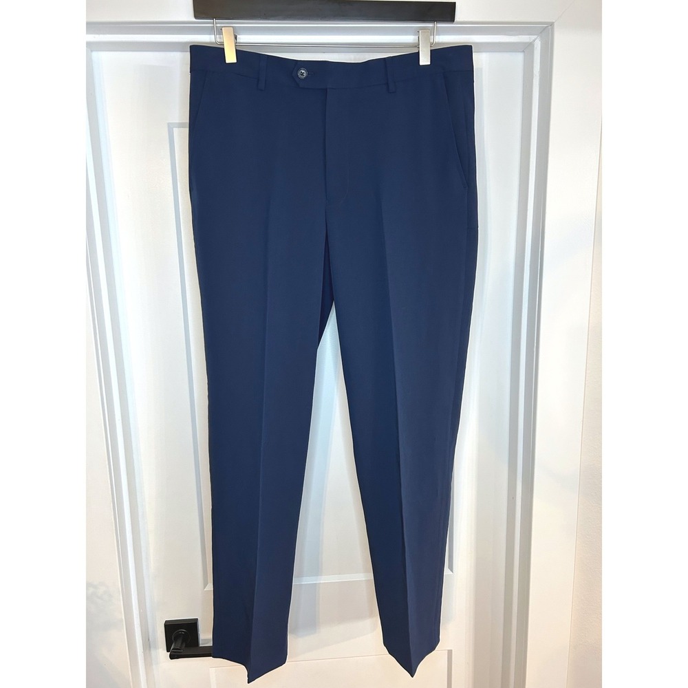 NEW Nautica Mens Bi-Stretch Performance Dress Pants Blue 34x30 Travel E003ANCH